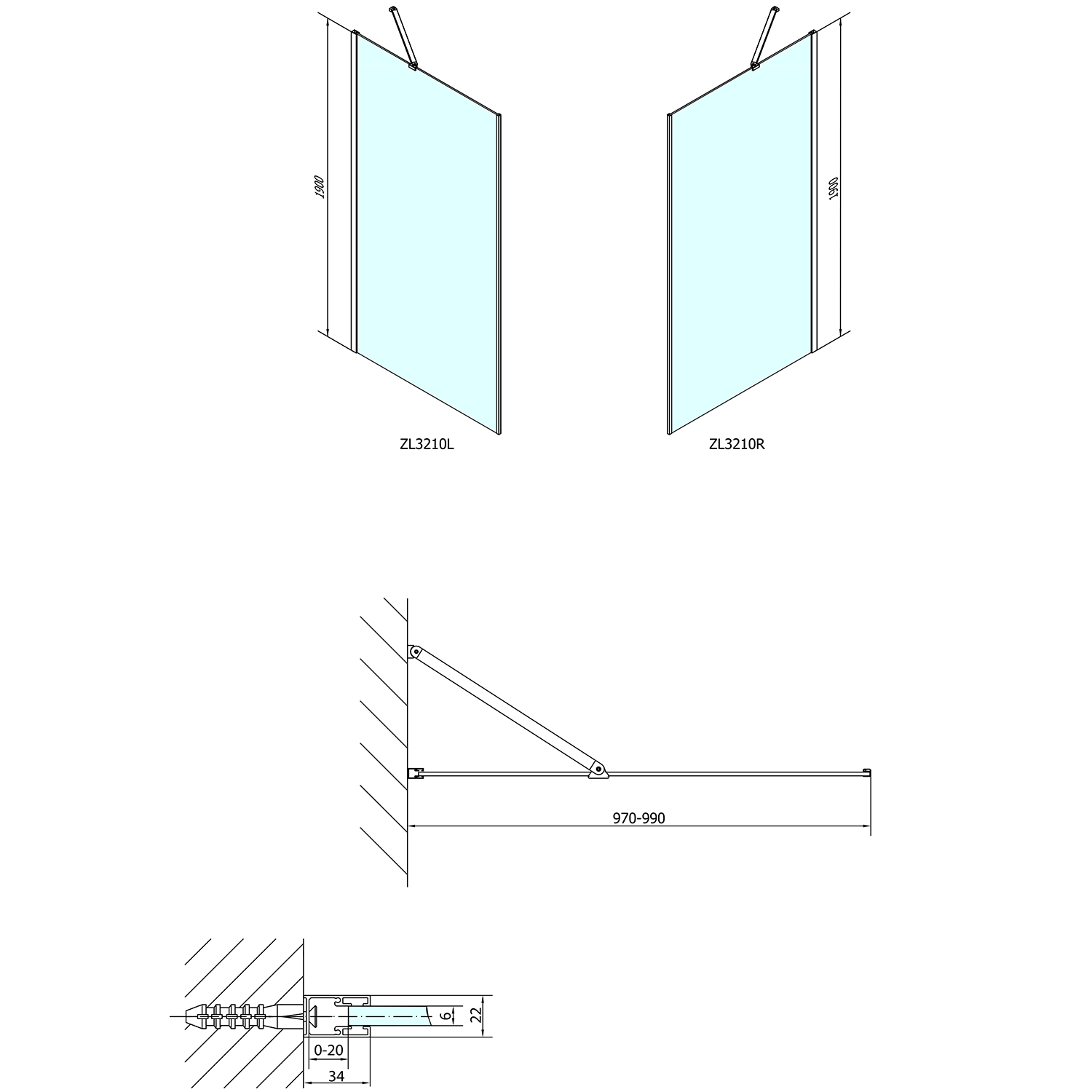 ZL3210 Polysan Ширмы для душа ZOOM LINE  - Вид №4