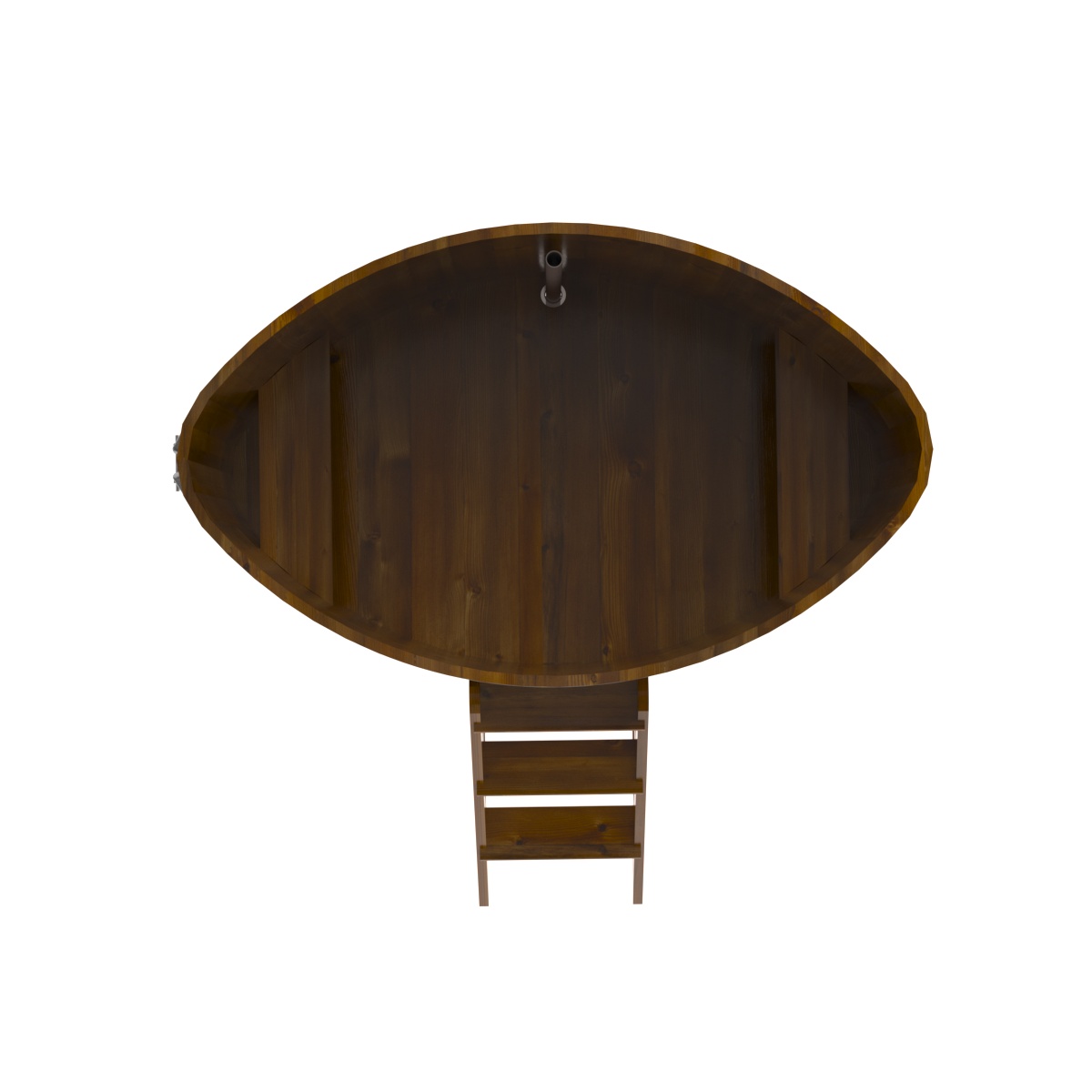 2291 Купель овальная из лиственницы Рустик 1,08х1,75х1,2 морёная Alyarus  - Вид №5