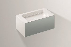 5155510000 Умывальник с тумбой, wp.folio2, белая, proshield, лакированная, шелковисто-матовый блеск, серый Alape серия FO (Folio)