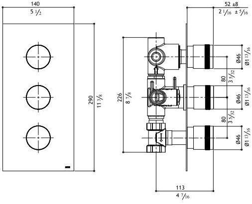 MGS Термостатический смеситель для душа из нержавеющей стали с тарелкой Ergon sun-id-1435330 - Вид №3