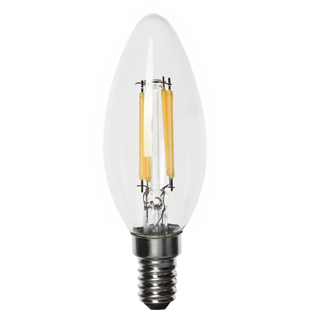 LEXMAN LED лампа E14 свеча 3.8Вт прозрачная стекло 82991625 STLM-1323395 - Вид №1