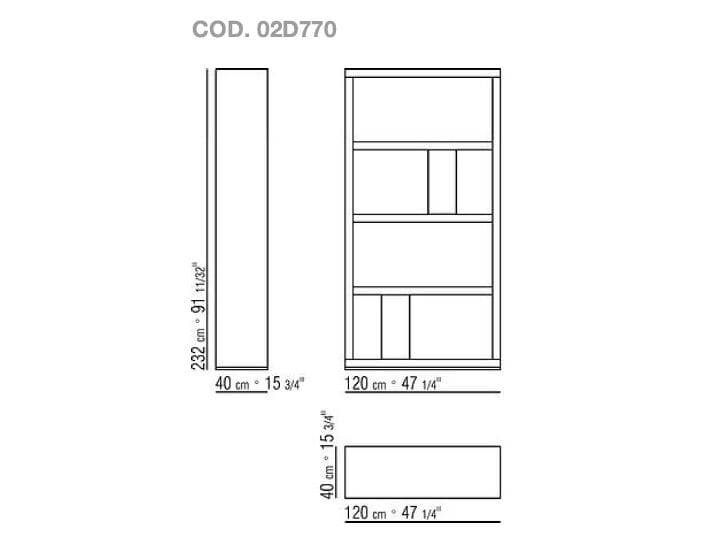 Двухсторонний книжный шкаф из шпона Flexform BRAIDENSE ARCH-00100287 - Вид №4