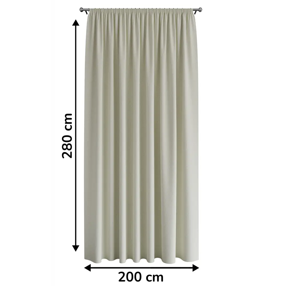 Штора MIAMOZA Букле молочная 200x280 см с ленточным креплением 89427073 STLM-1583649 - Вид №2