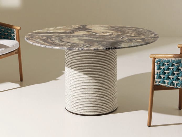 Круглый стол с мраморной столешницей Ethimo патио ARCH-00126950 - Вид №3