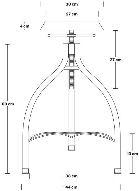Industville Регулируемый по высоте табурет из железа и дерева  St-c-w  - Вид №3