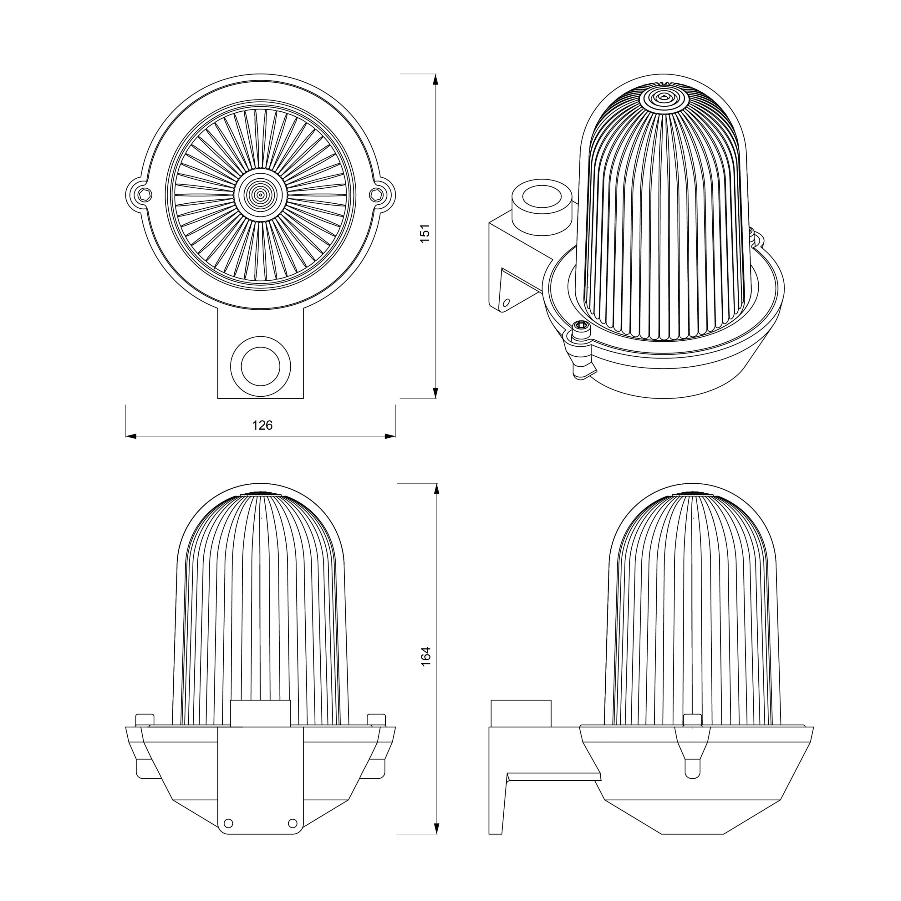 Анодированный алюминиевый настенный светильник Genuit Graphite ARCH-00129441 - Вид №5