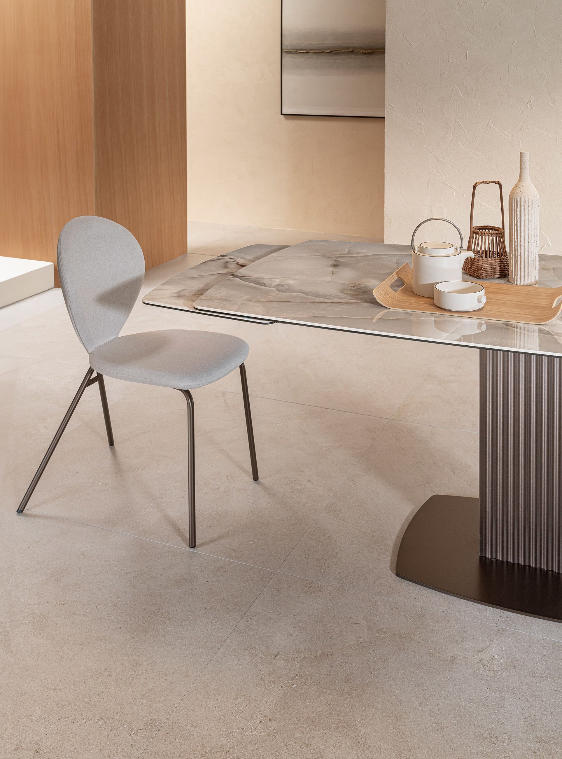 Металлический обеденный стол с керамической столешницей RIFLESSI Onda ARCH-00150859 - Вид №3