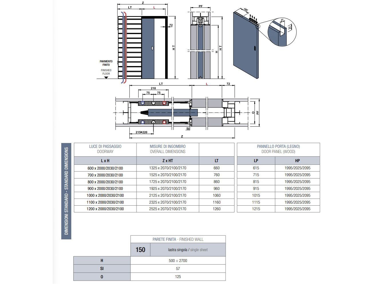 Подрамник для раздвижных дверей с проходом для труб PROTEK® Magic Box® ARCH-00057357