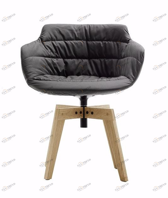 MDF Italia Мягкое кресло на козелке с подлокотниками Flow sun-id-1488889