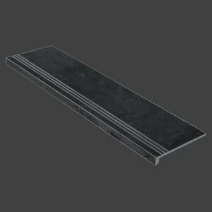 Граните Стоун Оксидо ступень черный структурированная 1200x320