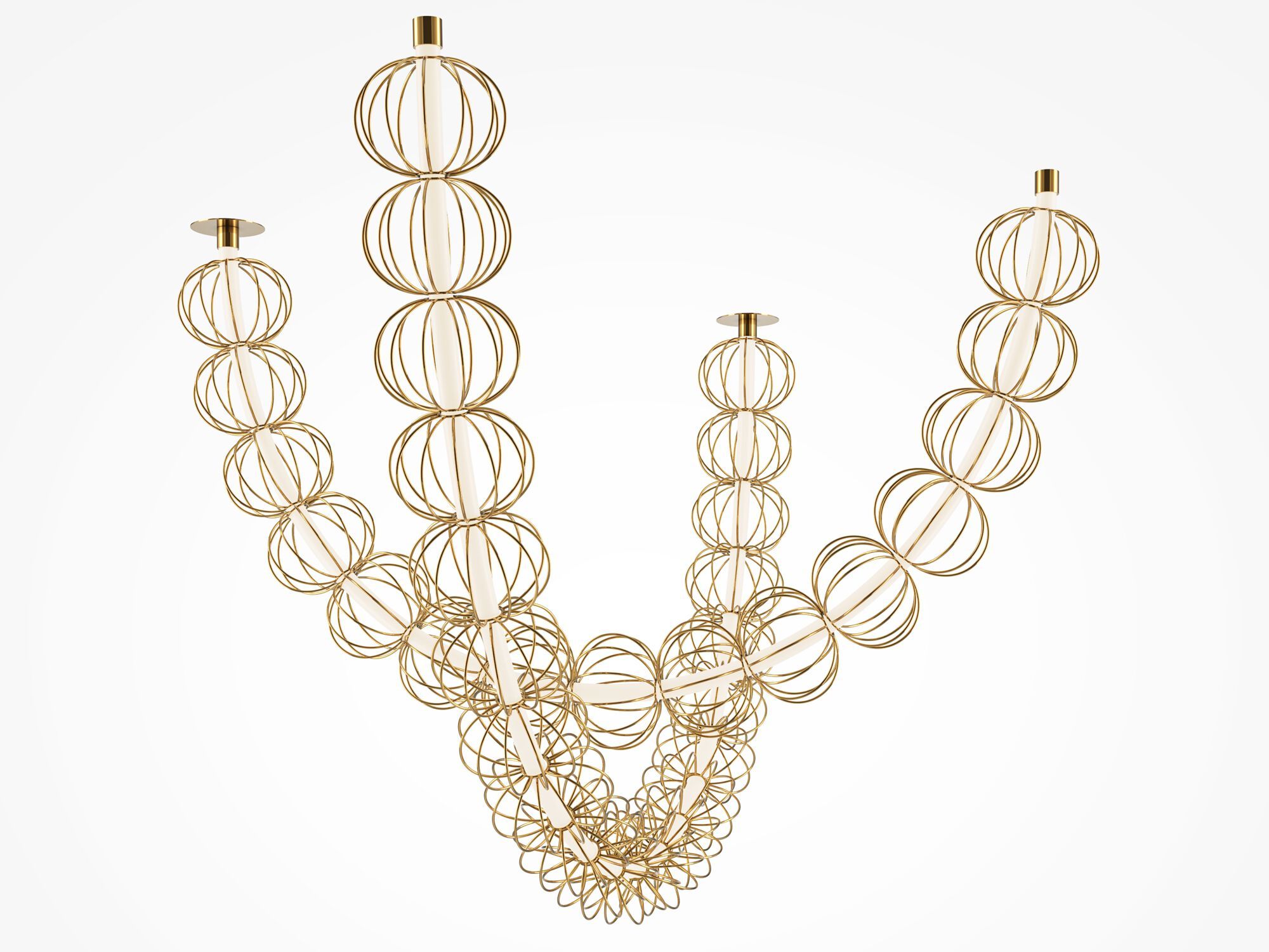 Металлический светодиодный подвесной светильник Maytoni Золотая клетка ARCH-00137485 - Вид №1