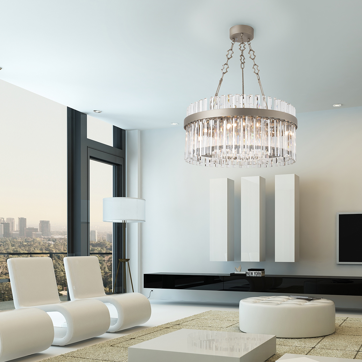 7200/S55-T ПОДВЕСНАЯ ЛЮСТРА с кристаллами ромбовидной формы прозрачного цвета, металлическая структура в цвете бронза, тортора или сером цвете. Patrizia Volpato Riflessi