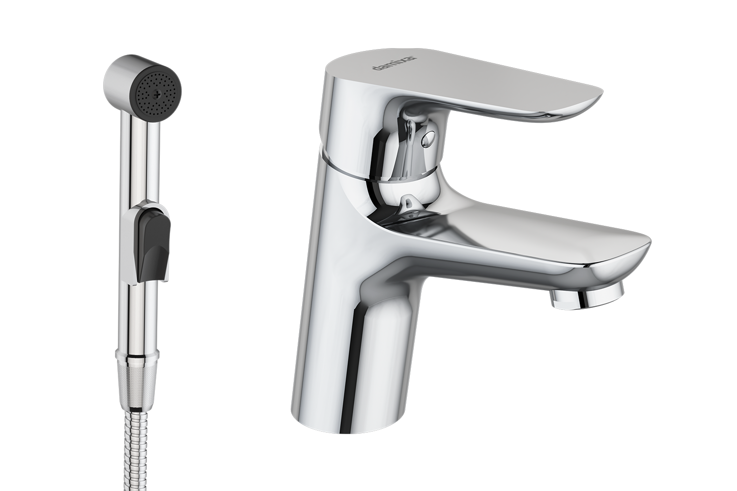 770300000 смеситель для умывальника без дк с гигиеническим душем Damixa Origin Bit 