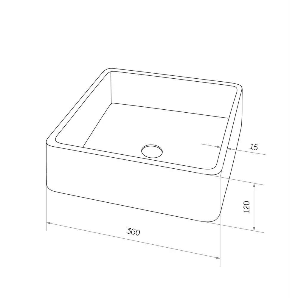 Раковина Square накладная 36x36 см цвет графит матовый Santreyd STLM-2068523 - Вид №5