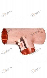 15130282228 SANHA 5130 тройник ВП, медь  28x22x28 мм 