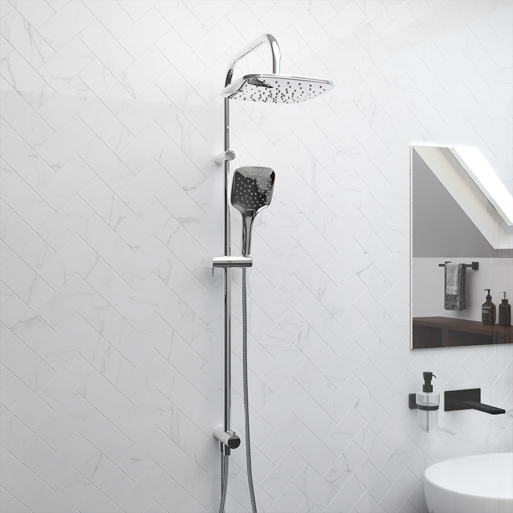 978200000 душ. система: верхний душ 220мм ручн.душ 120мм 3 режима штанга 1010мм Damixa Origin Evo  - Вид №6