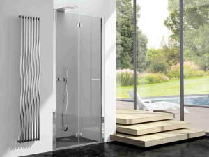 Алюминиевая и стеклянная нишевая душевая кабина с раздвижной дверью