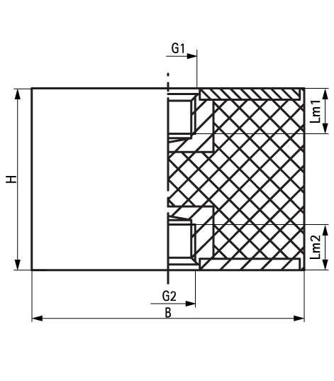 2801601170 VibraTek® SB-FF Silentblock a rubber silentblock with two internal threads walraven  - Вид №1