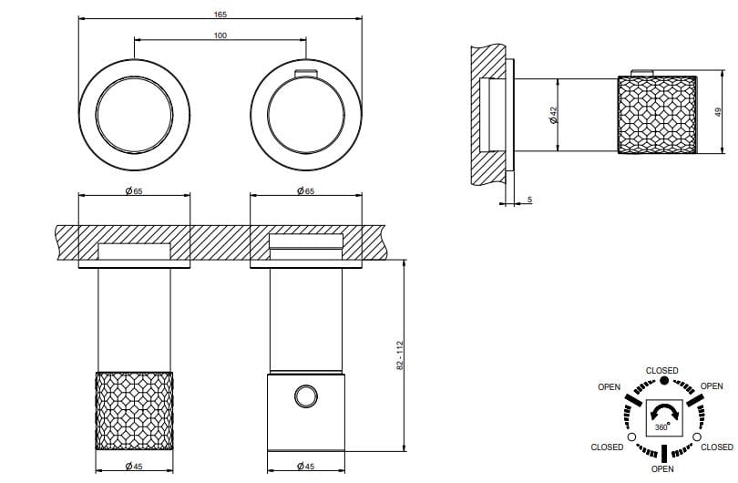 Хром латунь термостатический смеситель для душа Gessi Habito ARCH-00067779 - Вид №4
