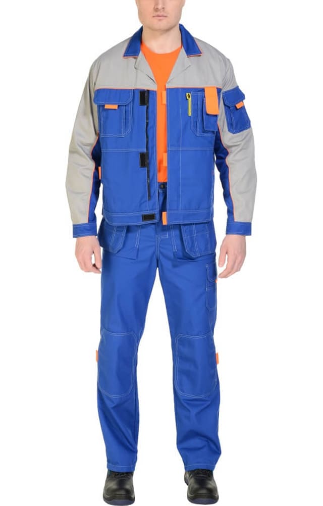 4957406 Куртка "Профессионал" василек со светло-серым  Летняя спецодежда  размер 52-54/182-188  - Вид №9