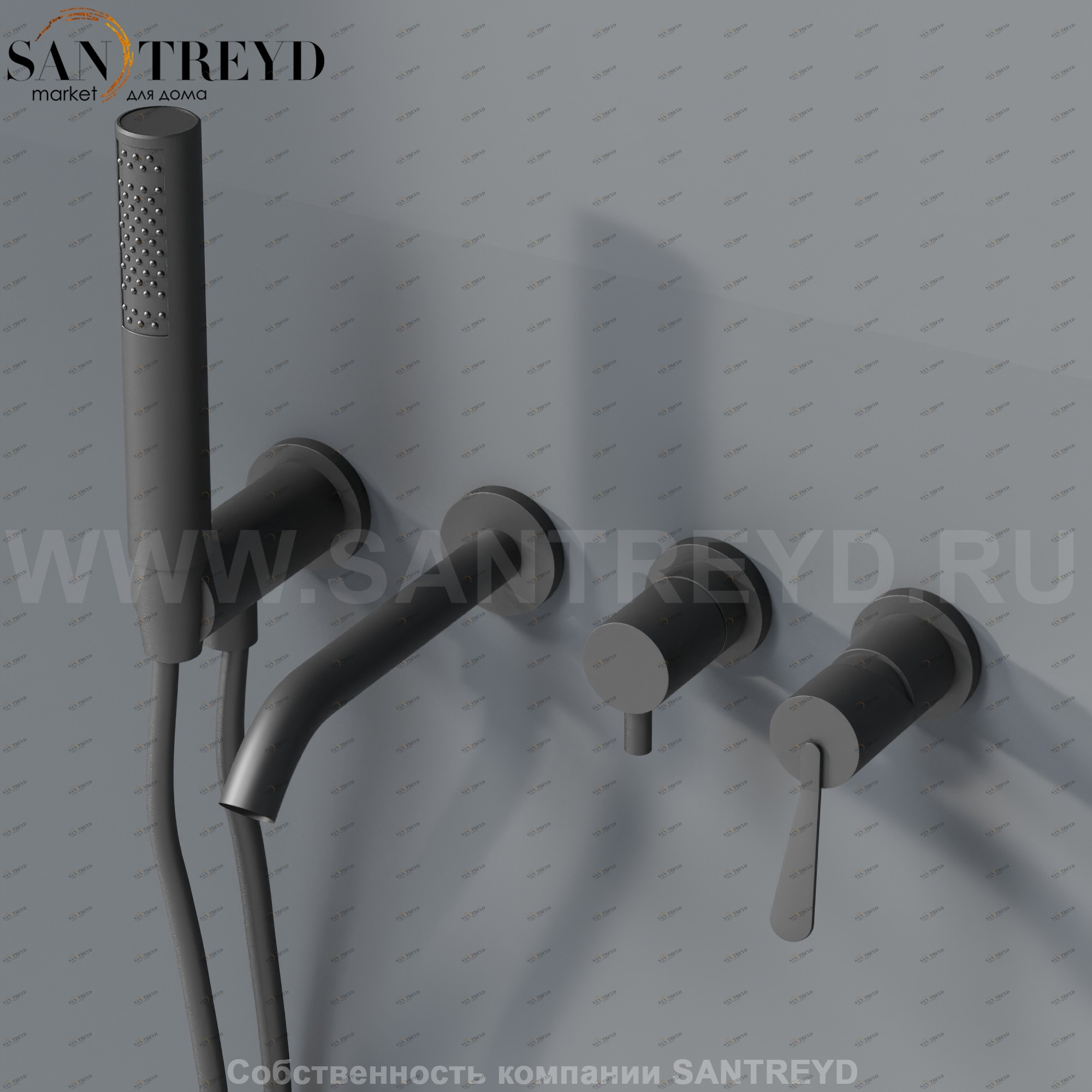 Смеситель AFEZ027E FEZ 2 для ванны черный матовый Agape