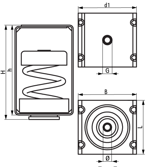 2800600250 VibraTek® HS-1 Spring Hanger high performance spring isolator for light suspended loads walraven  - Вид №1