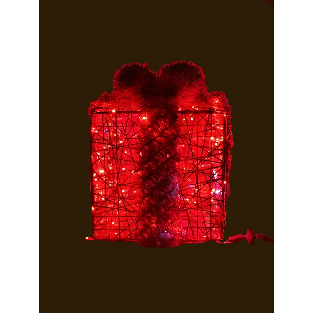 Электрическая светящиеся фигура Подарок 200 LED 80x80x80 см теплый белый свет 86164007 STLM-2129871 AJURIO 