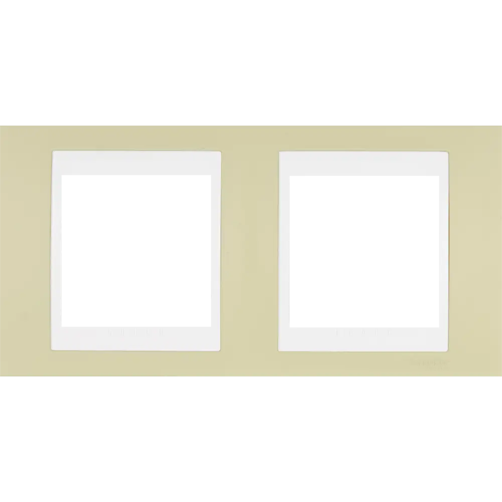 Рамка для розеток и выключателей Systeme Electric Unica 2 поста, цвет зелёное яблоко/бежевый STLM-2097234