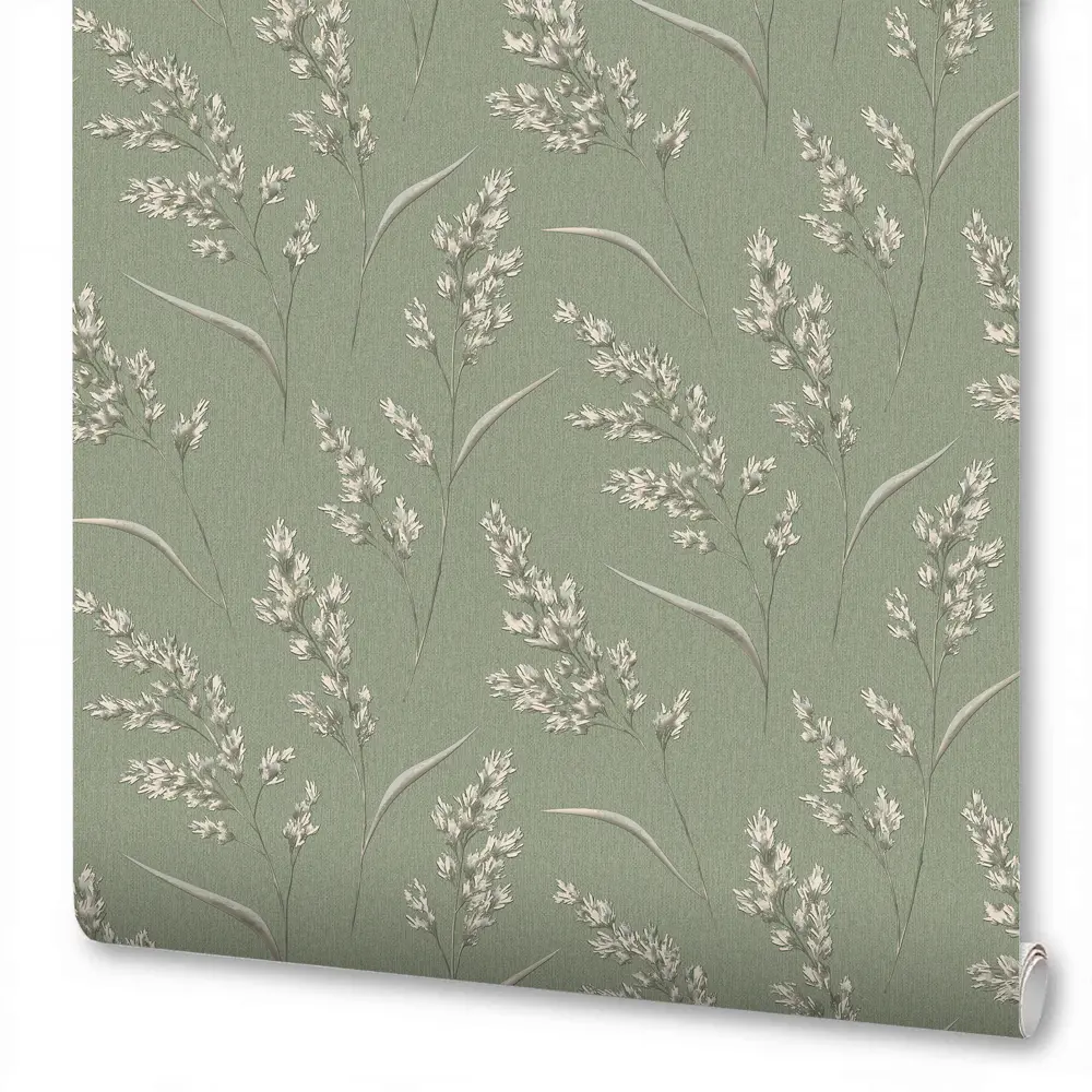 Флизелиновые обои Wallsecret Campo зеленые 1.06 м 89400488 STLM-1441342