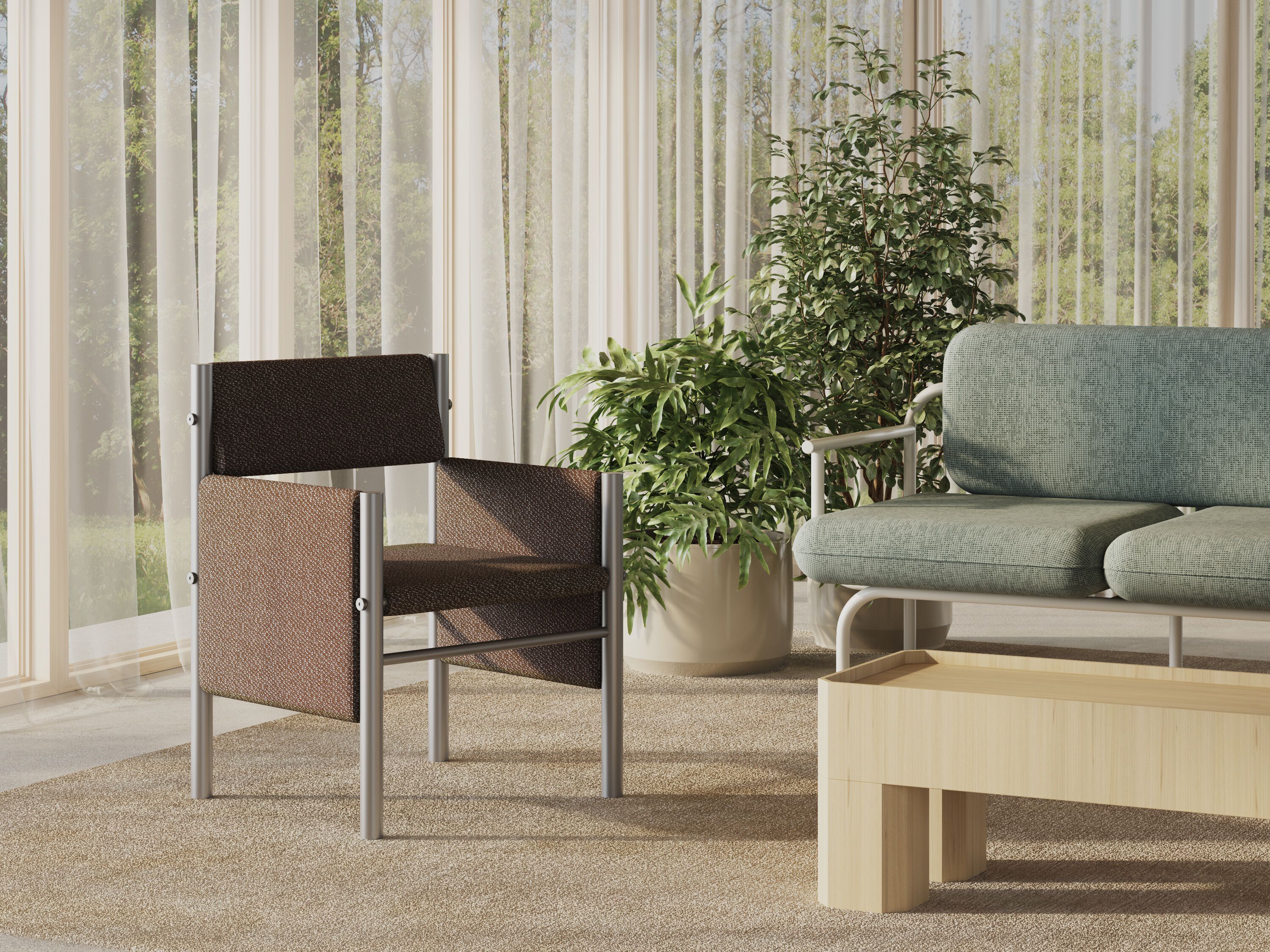 Мягкий стул из нержавеющей стали с подлокотниками Joyf Wabi ARCH-00064836 - Вид №10