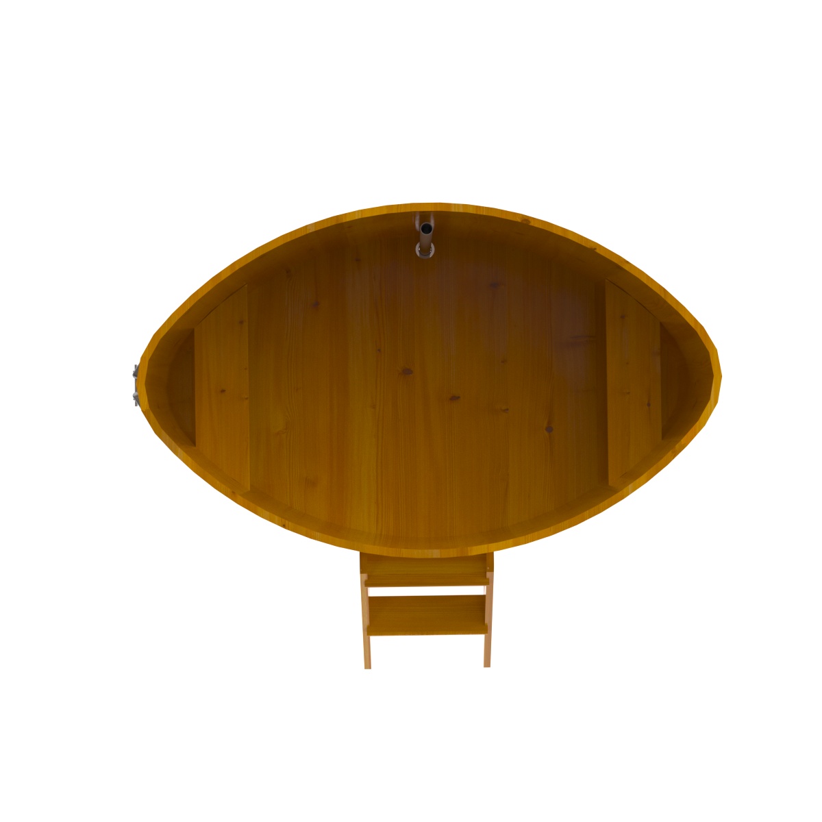 2296 Купель овальная из лиственницы Рустик 1,15х1,83х1,1 натуральная Alyarus  - Вид №5