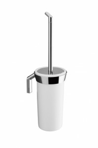 3533/03(13) Gedy G-Karma, настенный керамический ёрш, цвет хром - белая керамика