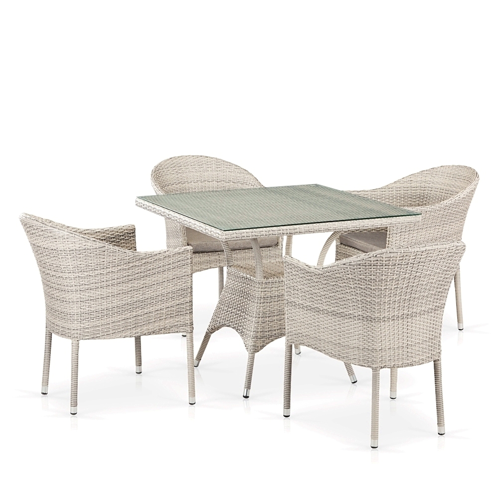 T190B/Y350A-W85-90x90 Latte 4Pcs Комплект плетеной мебели Afina 