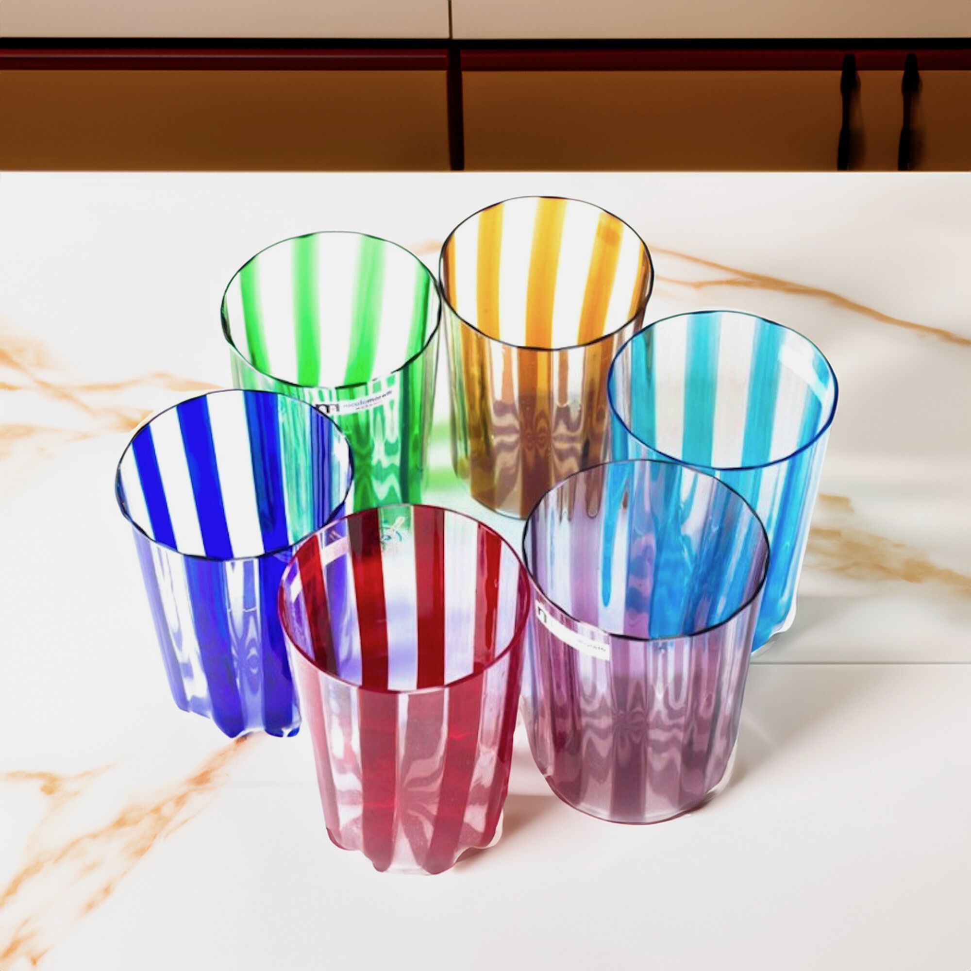 Набор из шести стаканов из муранского стекла ручной работы YourMurano готы ARCH-00143222 - Вид №1