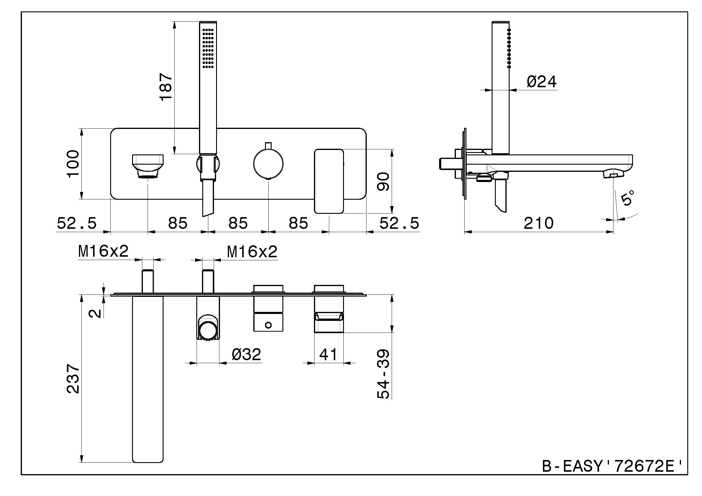 Набор настенных ванн с переключателем Newform B-EASY ARCH-00095263 - Вид №2