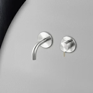 Смеситель для раковины сталь глянцевая с бежевой ручкой Toki Radomonte TKI17LCIL28