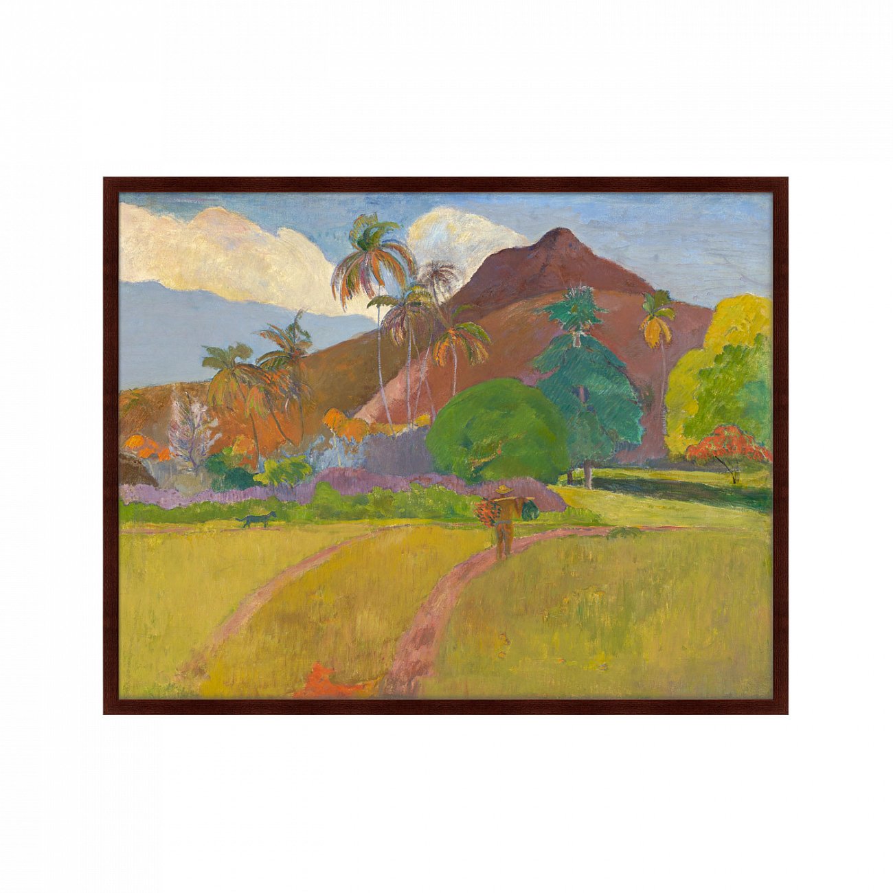 Картина в раме 130х102 см Tahitian Landscape, 1891г. КАРТИНЫ В КВАРТИРУ  264290 Бежевый;голубой;зеленый;разноцветный  - Вид №1