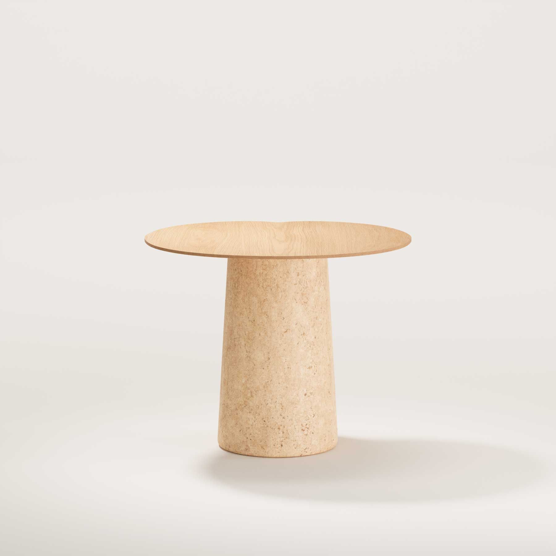 Высокий овальный журнальный столик из дерева и травертина Wewood Anchor ARCH-00147099 - Вид №4