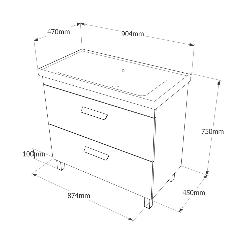 Тумба под раковину напольная Hilton 90 см цвет белый VIGO STLM-2090007 - Вид №5