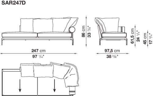 Угловой диван из ткани B&B Italia Атолл ARCH-00091854 - Вид №49