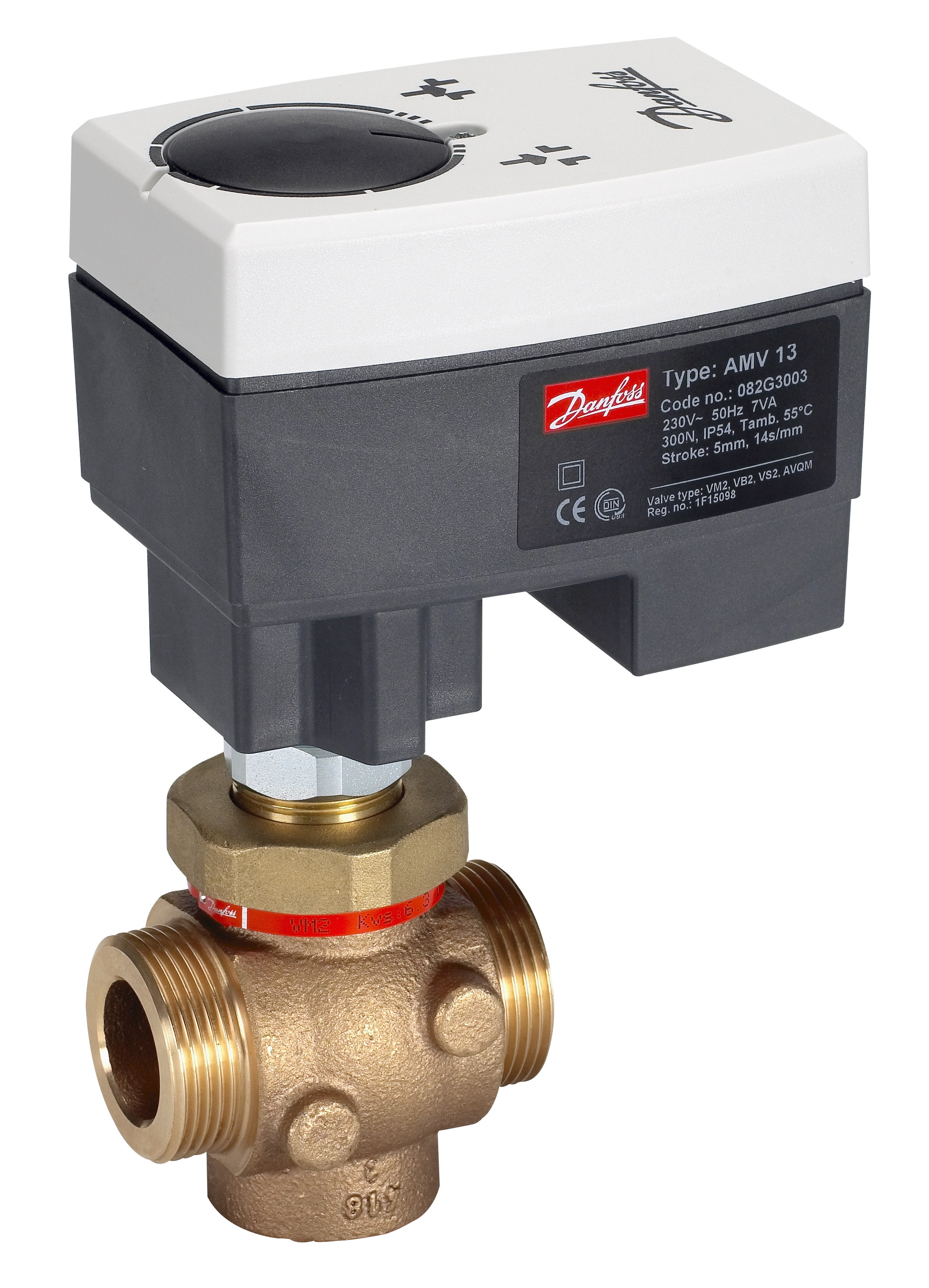 Danfoss Редукторные электроприводы с трехпозиционным управлением AMV 438 SU Эл. привод имп., 230В пер. т 082H0123  - Вид №19