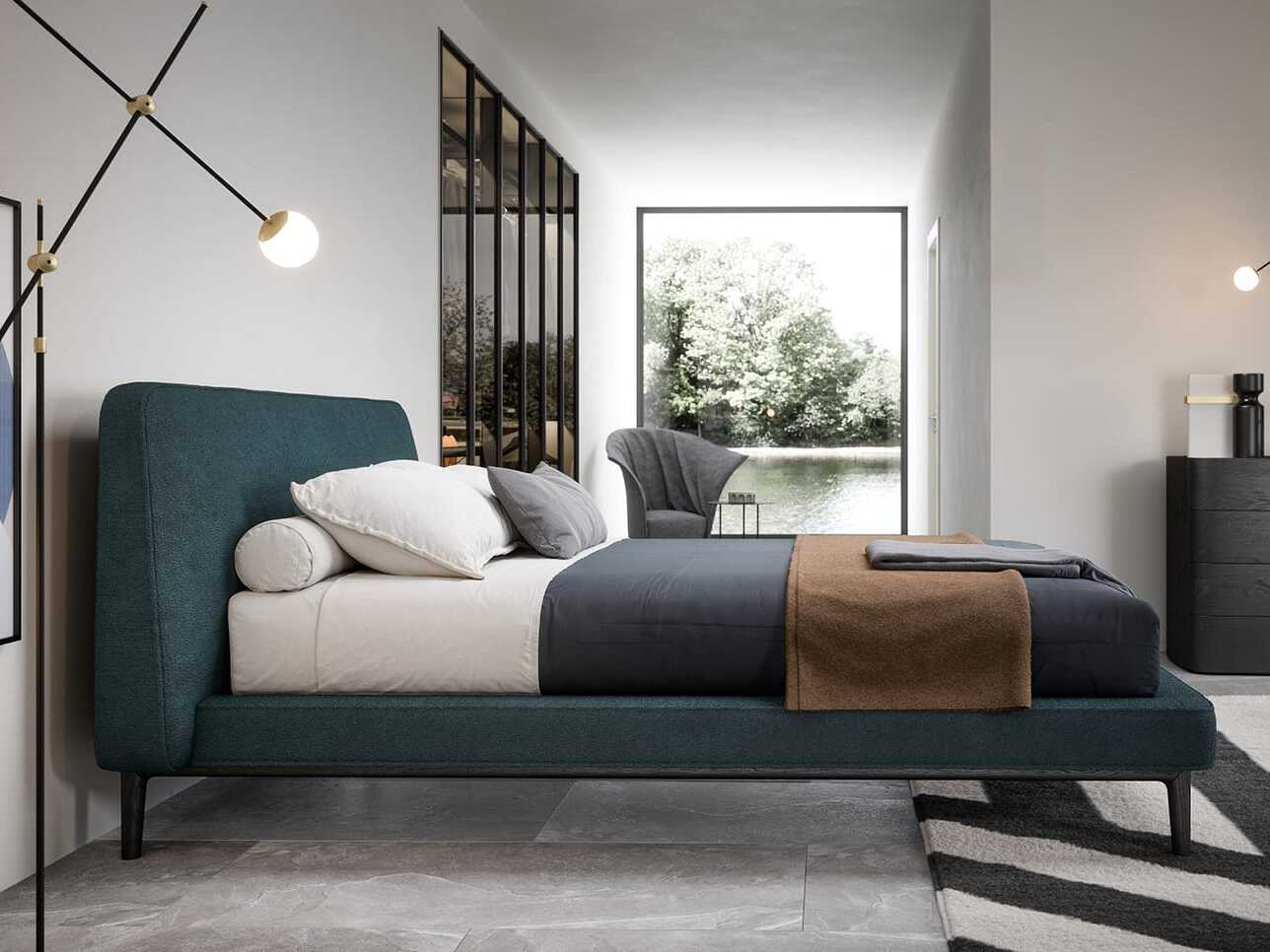 Двуспальная кровать с мягким изголовьем Novamobili SEEYOU ARCH-00096175 - Вид №3