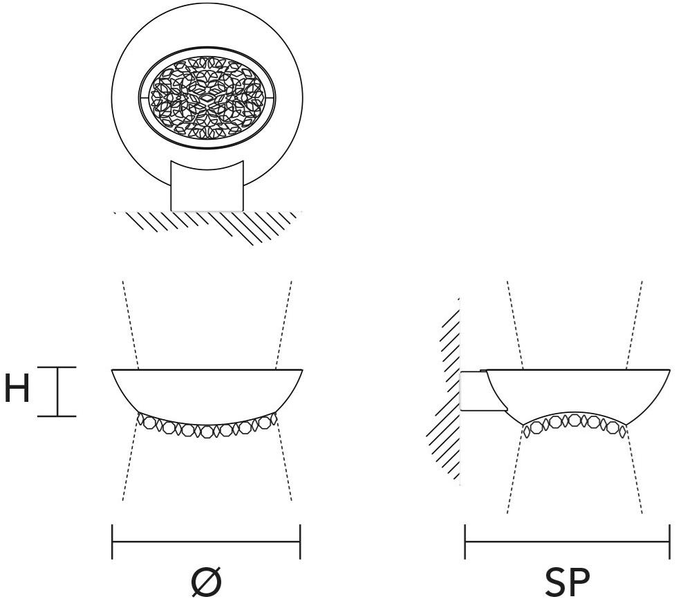 Masiero Настенный светильник из металла с кристаллами swarovski® Blink sun-id-1468503 - Вид №1