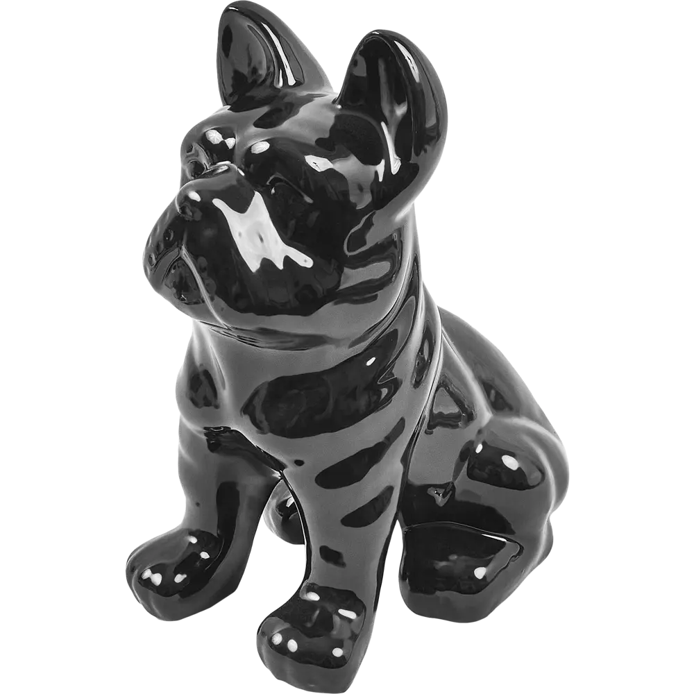 Декоративная собака Бульдог керамика черная 23x18x12 см Santreyd STLM-2023186