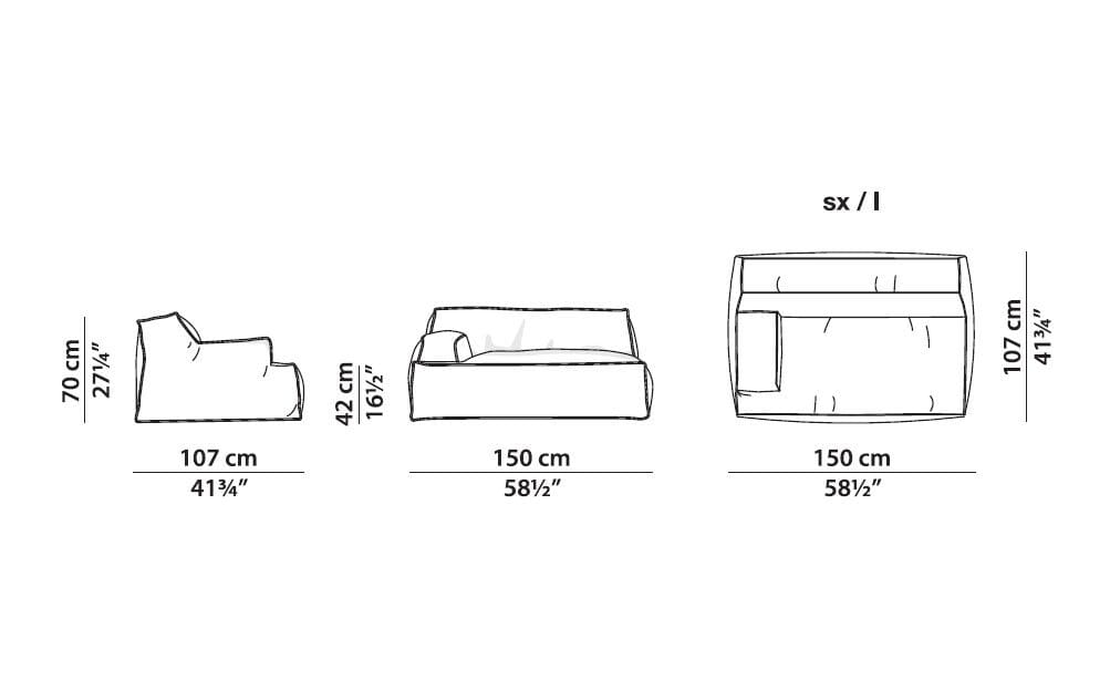 Кожаный модульный диван Baxter Дамаск ARCH-00020779 - Вид №3
