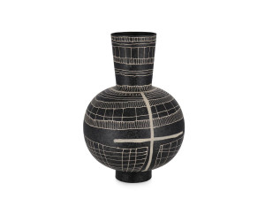 Круглая металлическая ваза ручной работы