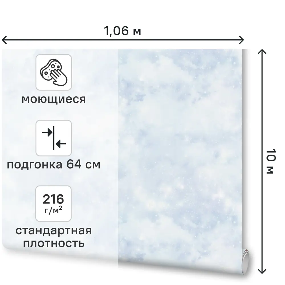 Обои флизелиновые Ovk Design Звезды синие 1.06 м 11469-01 89451771 STLM-2100449 - Вид №1