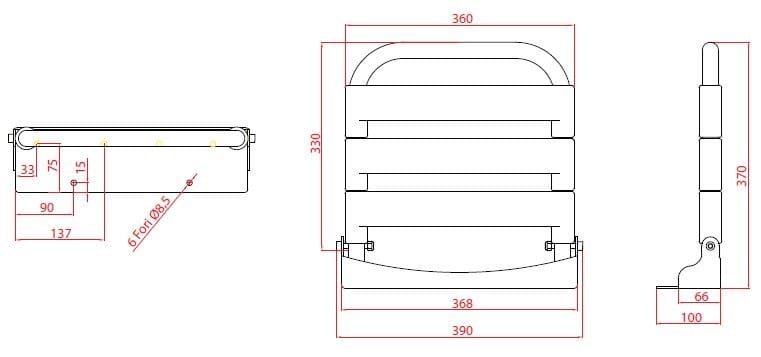 Сиденье для душа из полированной нержавеющей стали и полипропилена Goman Leonardo Deluxe ARCH-00151500 - Вид №2