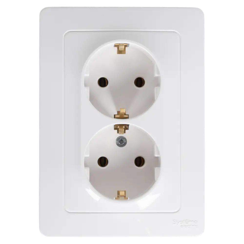 Розетка двойная встраиваемая Systeme Electric Blanca с заземлением 16 А IP20 цвет белый STLM-2158772