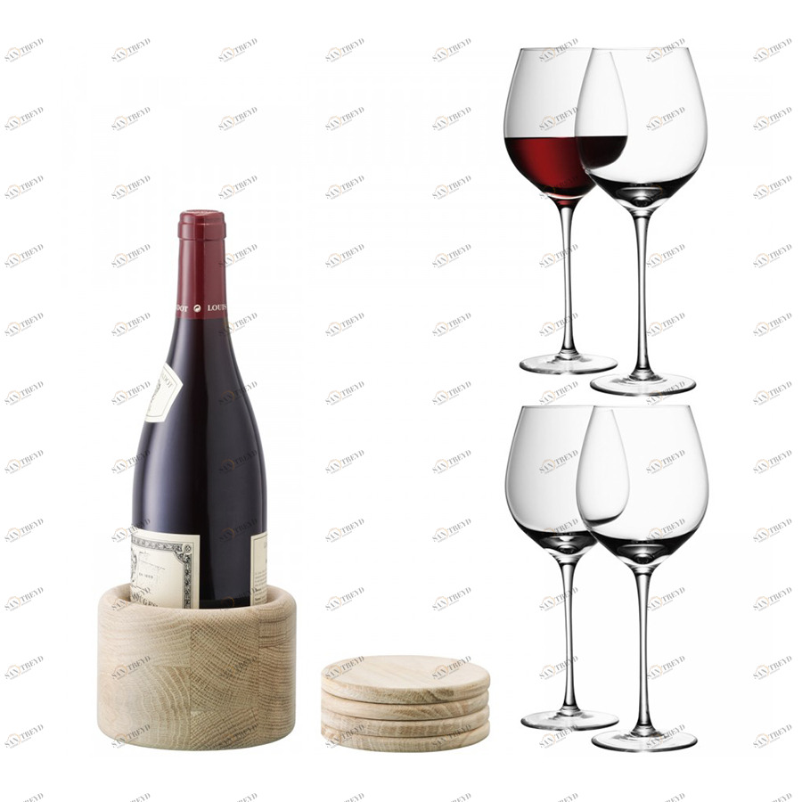 Набор из 4 бокалов для красного вина с подставками 750 мл Wine LSA INTERNATIONAL WINE 00-3863083 Прозрачный 